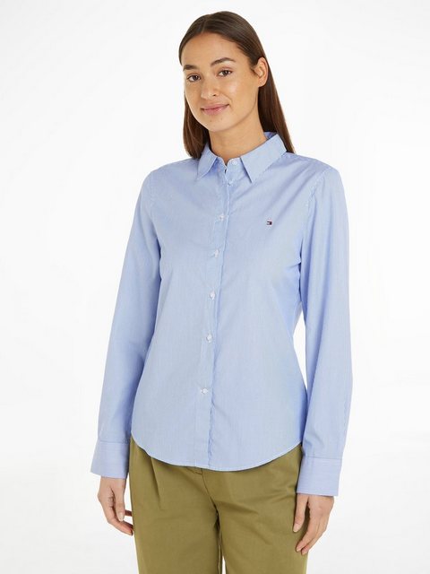 Tommy Hilfiger Hemdbluse ESSENTIAL STP REGULAR SHIRT mit Logostickerei günstig online kaufen