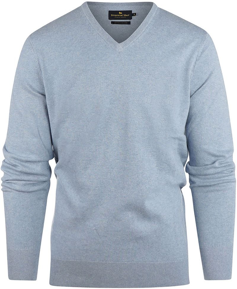 Steppin' Out Pullover Cotton Cashmere V-Ausschnitt Sky Blue - Größe XL günstig online kaufen