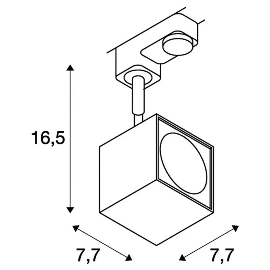 Leuchtenspot Altra Dice für 3-Phasen-Stromschiene in schwarz, inkl. Adapter günstig online kaufen