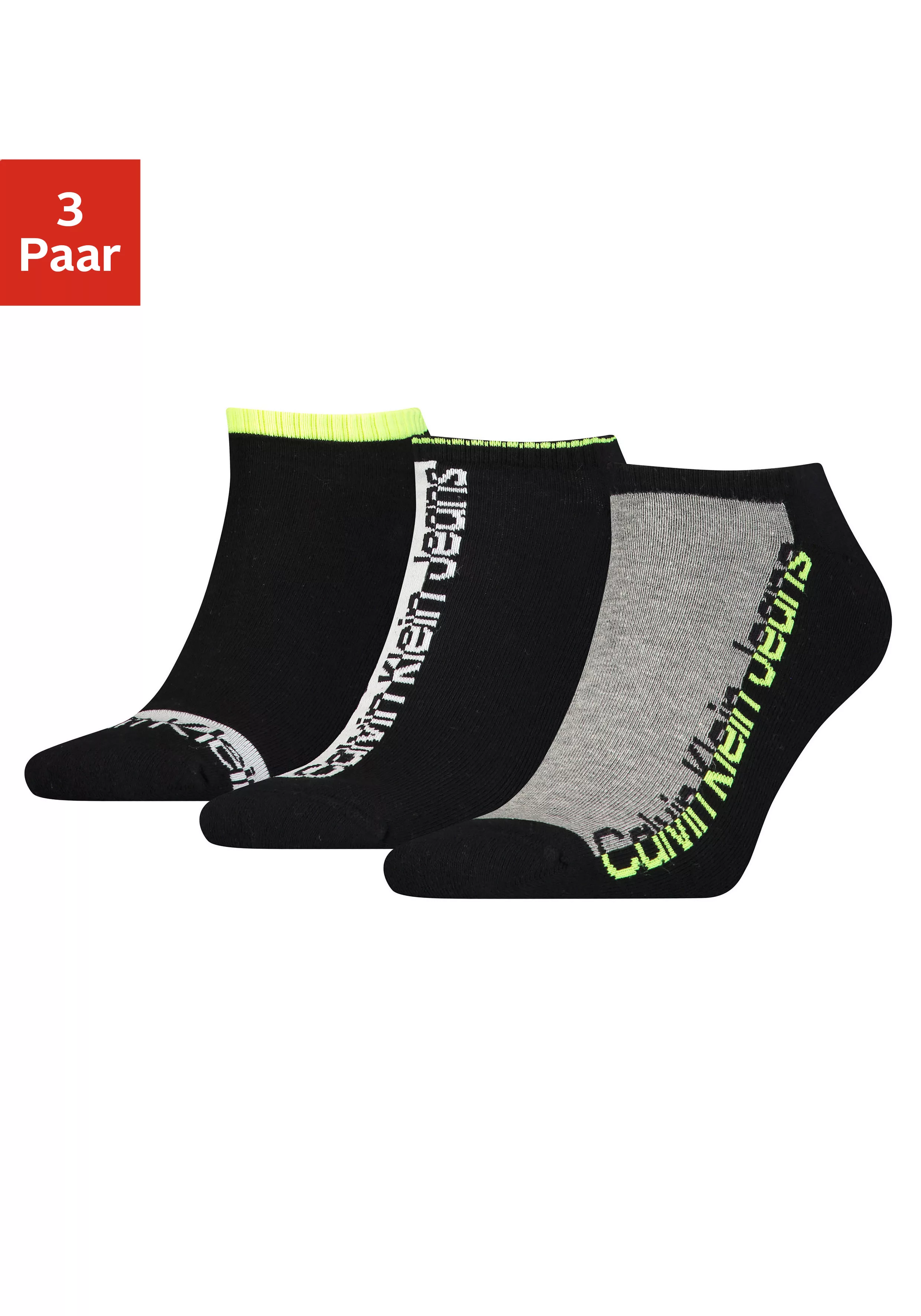 Calvin Klein Sneakersocken, (3er-Pack), mit Logo-Schriftzug günstig online kaufen