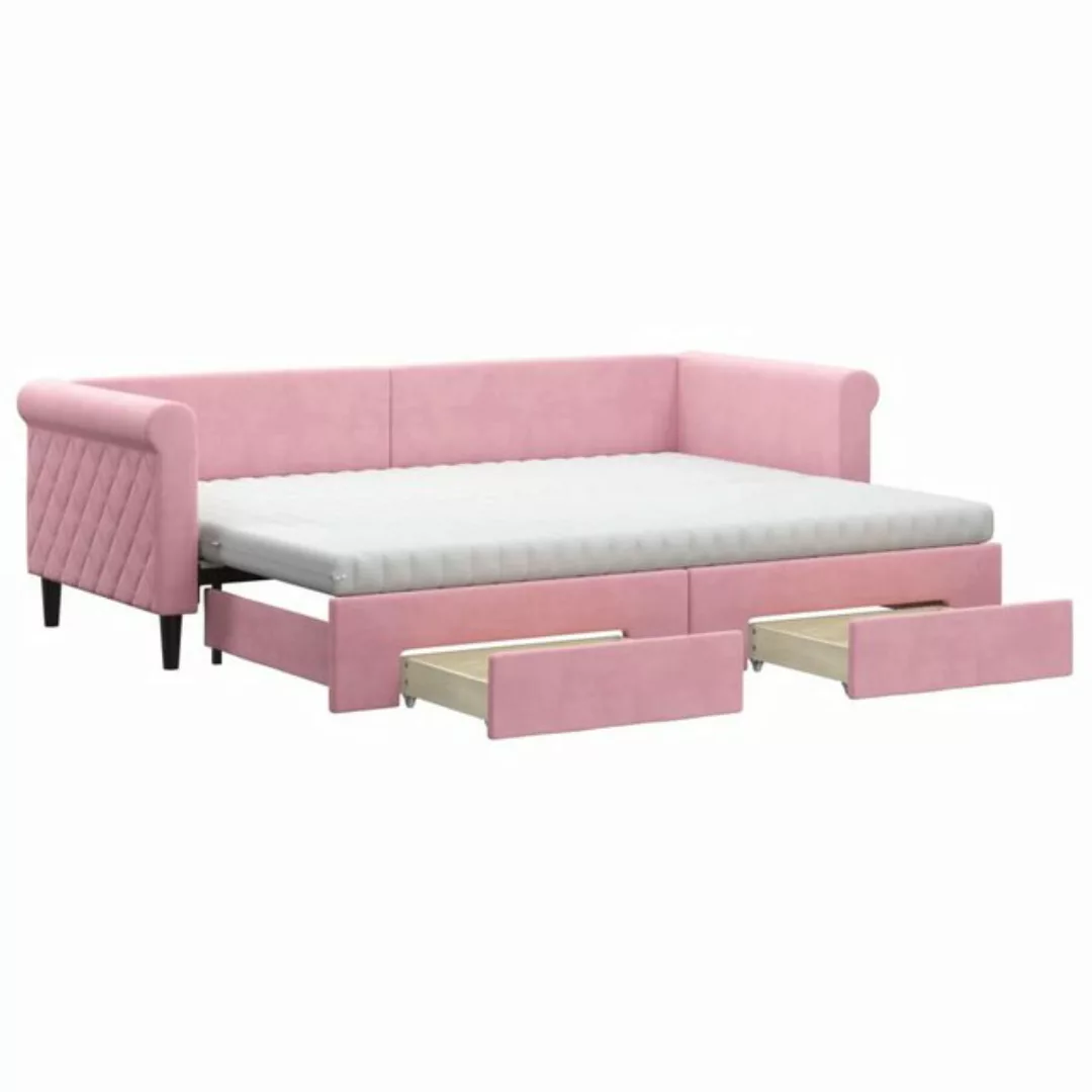 vidaXL Gästebett Gästebett Tagesbett Ausziehbar mit Schubladen Rosa 80x200 günstig online kaufen