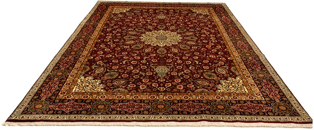 morgenland Orientteppich »Täbriz - 350 x 250 cm - dunkelrot«, rechteckig, 1 günstig online kaufen