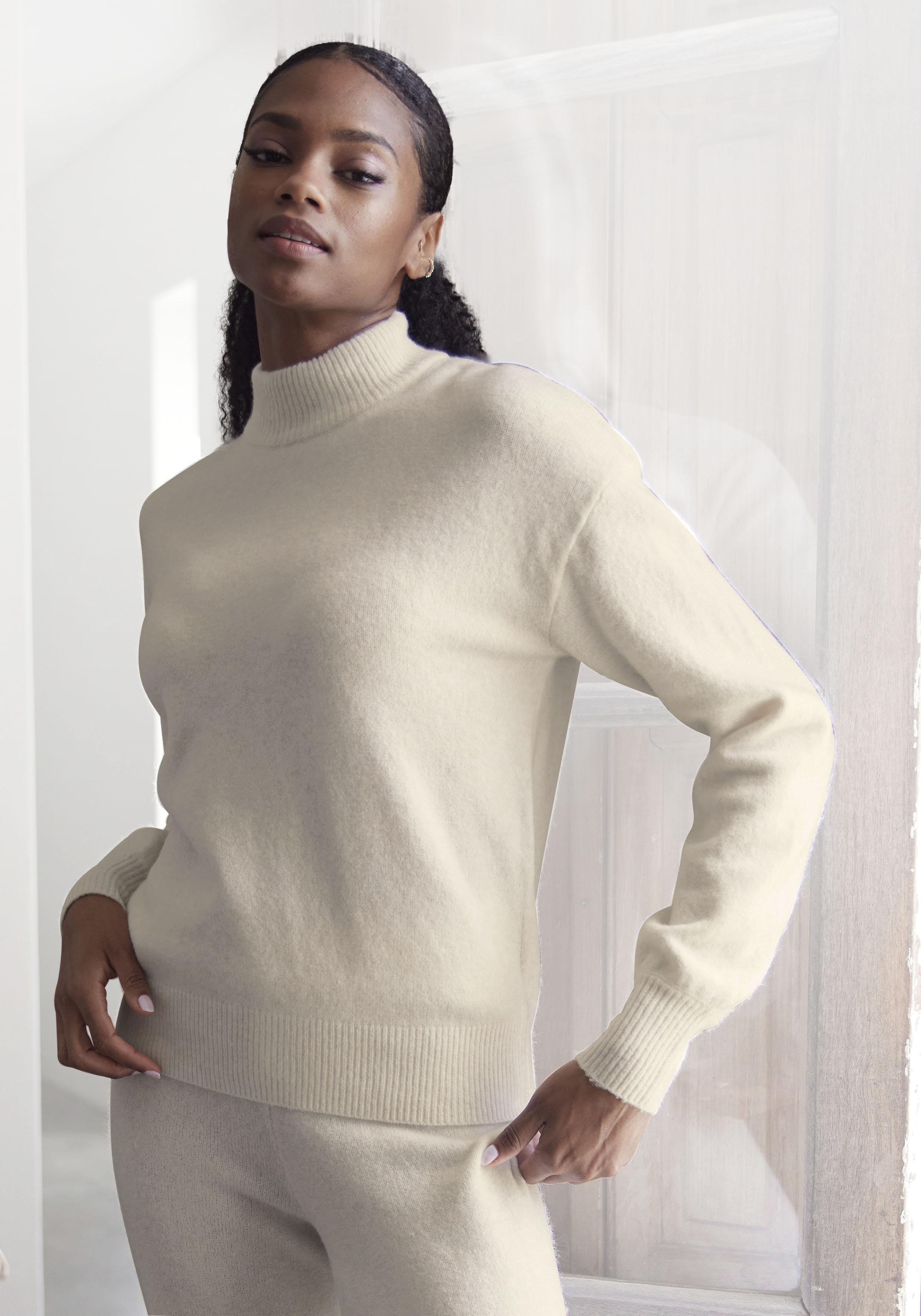 LASCANA Strickpullover, mit Stehkragen und Rippbündchen, Loungewear günstig online kaufen