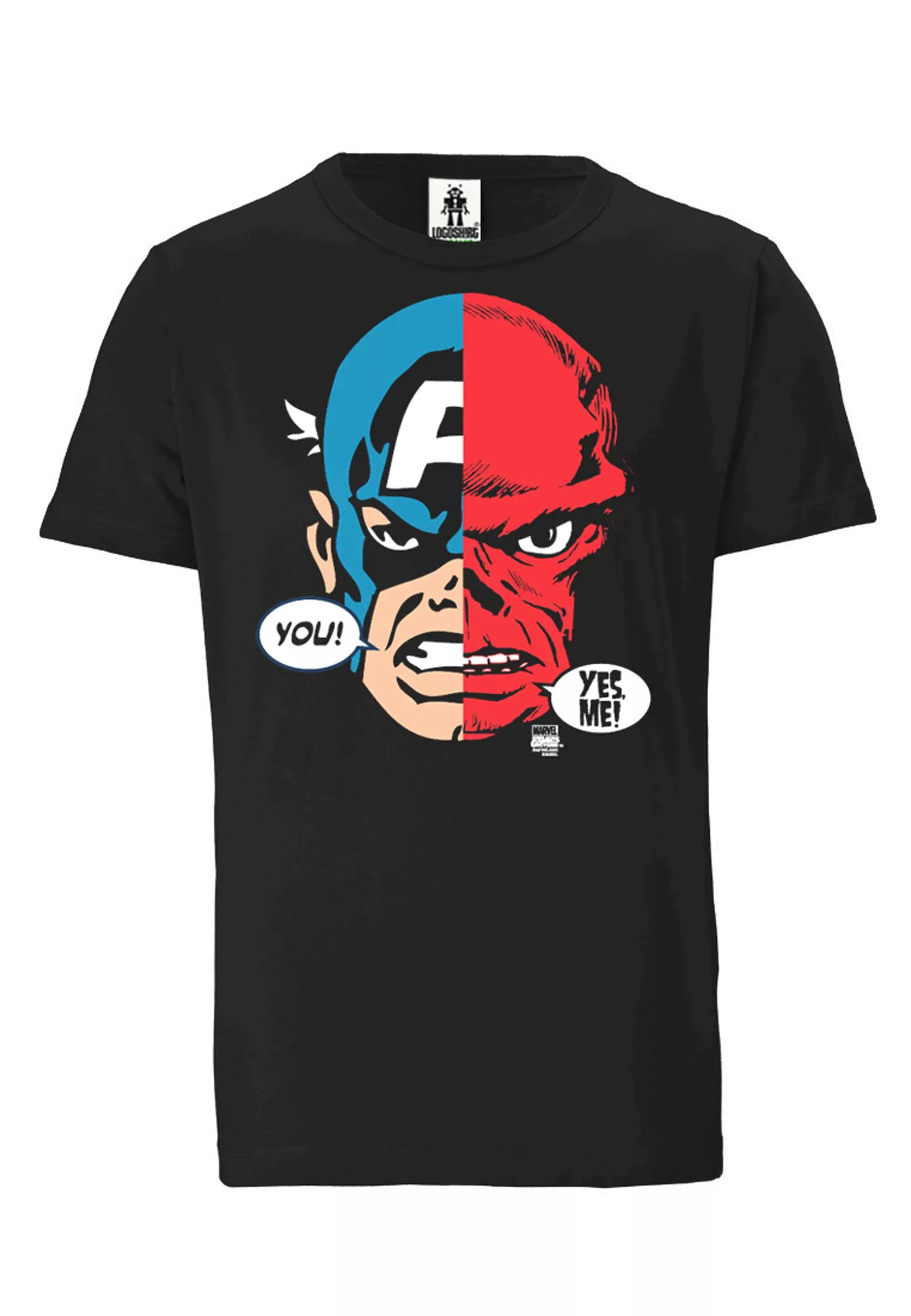 LOGOSHIRT T-Shirt "Captain America And Red Skull Faces", mit coolem Frontpr günstig online kaufen