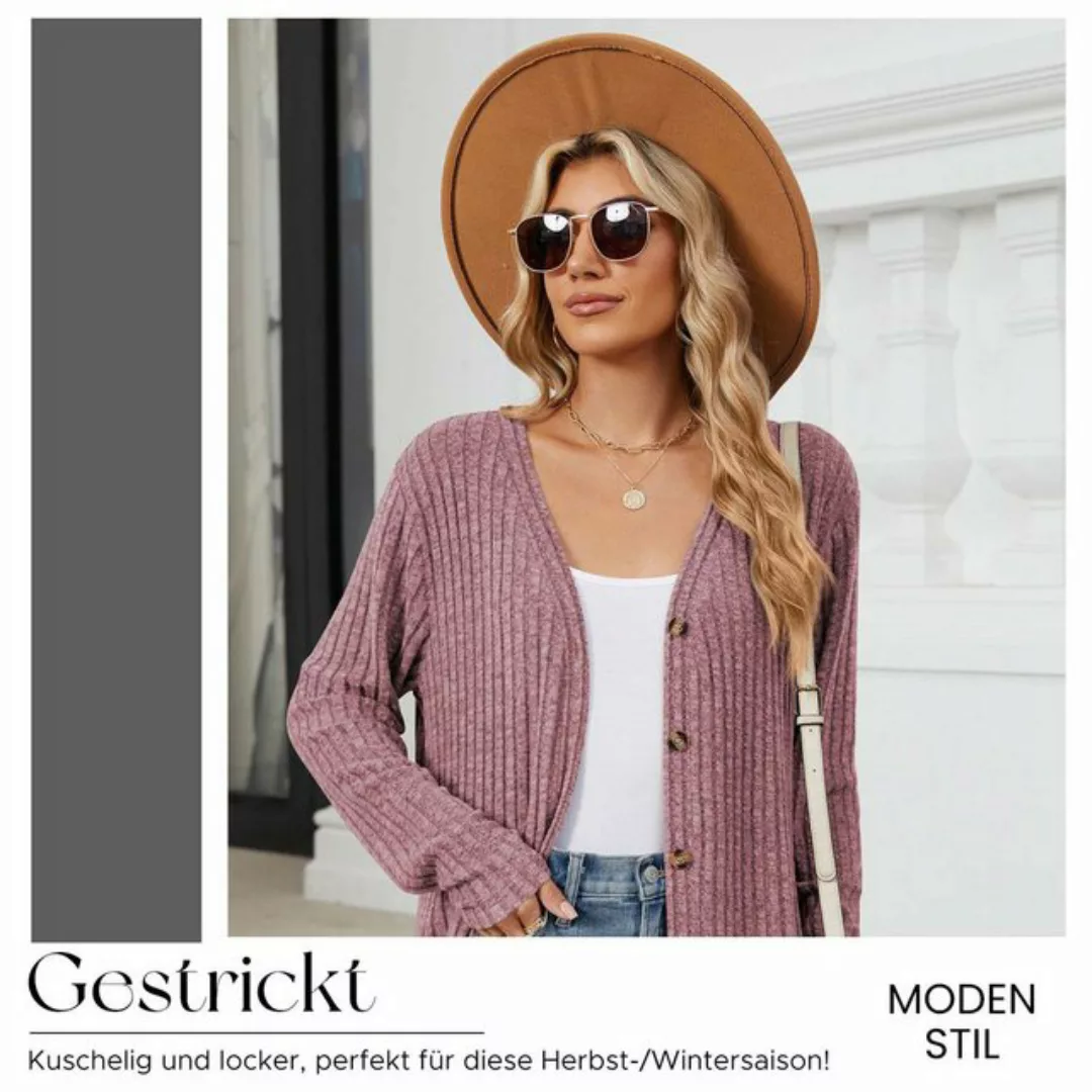 Zoclack Strickjacke Langarm-Strickjacke mit Knöpfen, warme Cardigan, Herbst günstig online kaufen