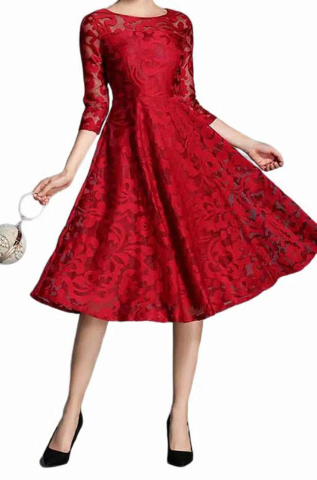 ZWY Hemdblusenkleid Kleid mit weitem Rock aus Spitze günstig online kaufen