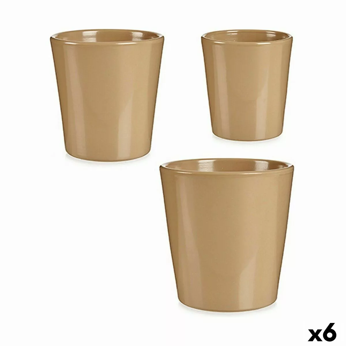 Blumentopfset Beige Lehm (6 Stück) günstig online kaufen