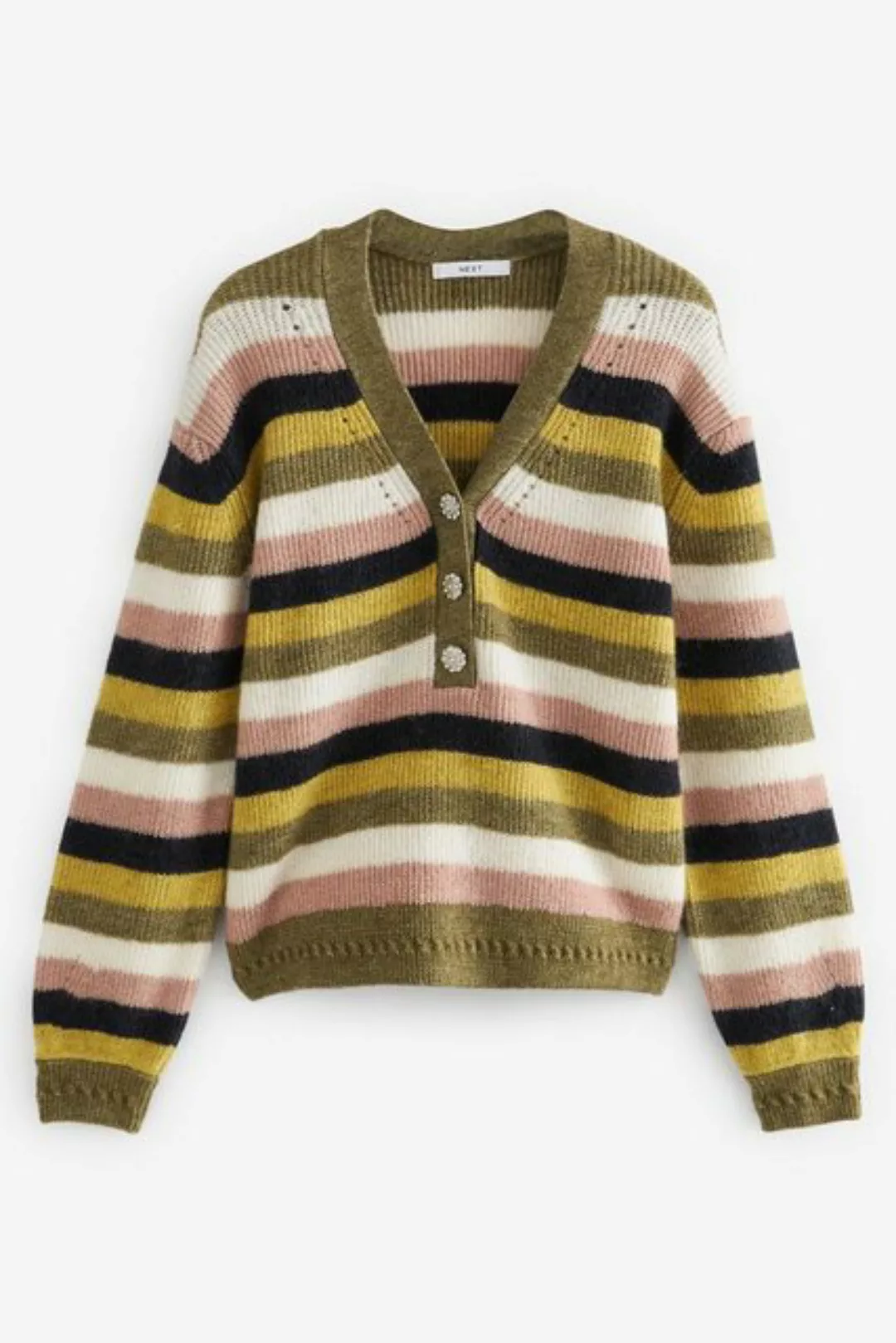Next V-Ausschnitt-Pullover Pullover mit V-Ausschnitt und Schmuckknopf (1-tl günstig online kaufen