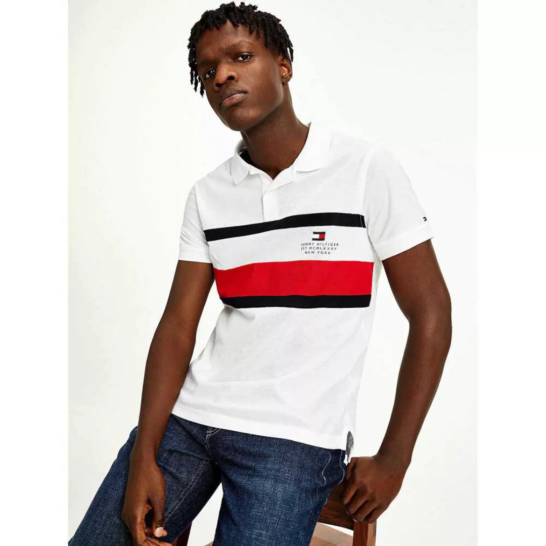 Tommy Hilfiger Chest Stripe Slim Kurzarm-poloshirt XL White günstig online kaufen