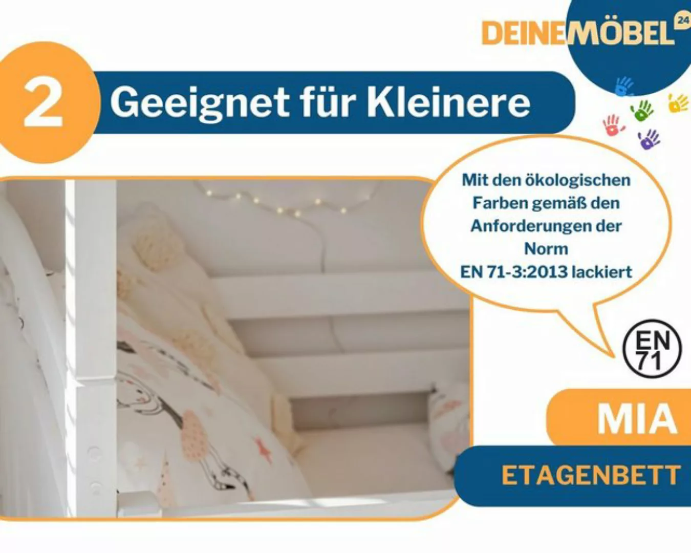 Deine Möbel 24 Etagenbett Hochbett Kinderbett MIA für 3 Kinder 90x200 Grau günstig online kaufen