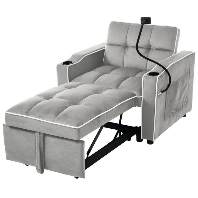 Gotagee Sofa Strecken 3-in-1 Einzelsofa Schlafsofa Loungesessel mit Telefon günstig online kaufen