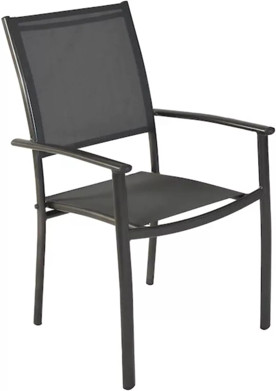Merxx Milano Gartensessel stapelbar Graphit-Grau 2er-Set günstig online kaufen