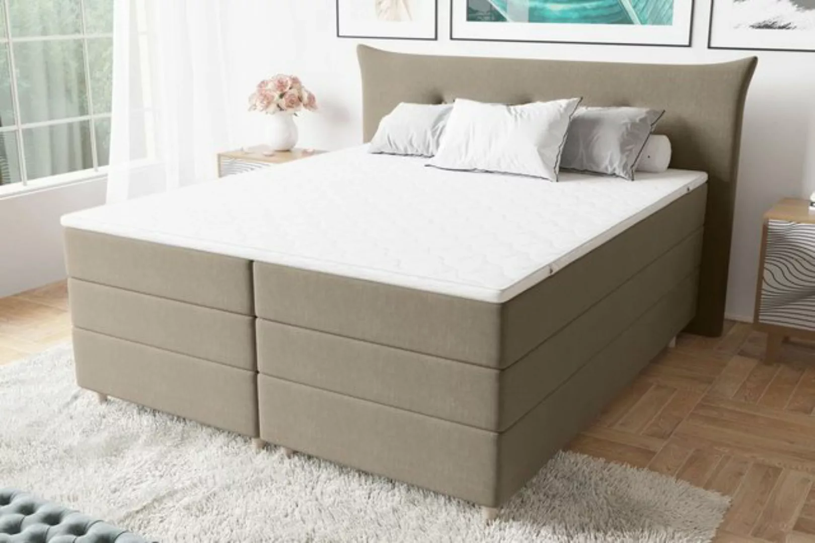 Stylefy Boxspringbett Zeus (Schlafzimmerbett, Bett), Knopfheftung günstig online kaufen