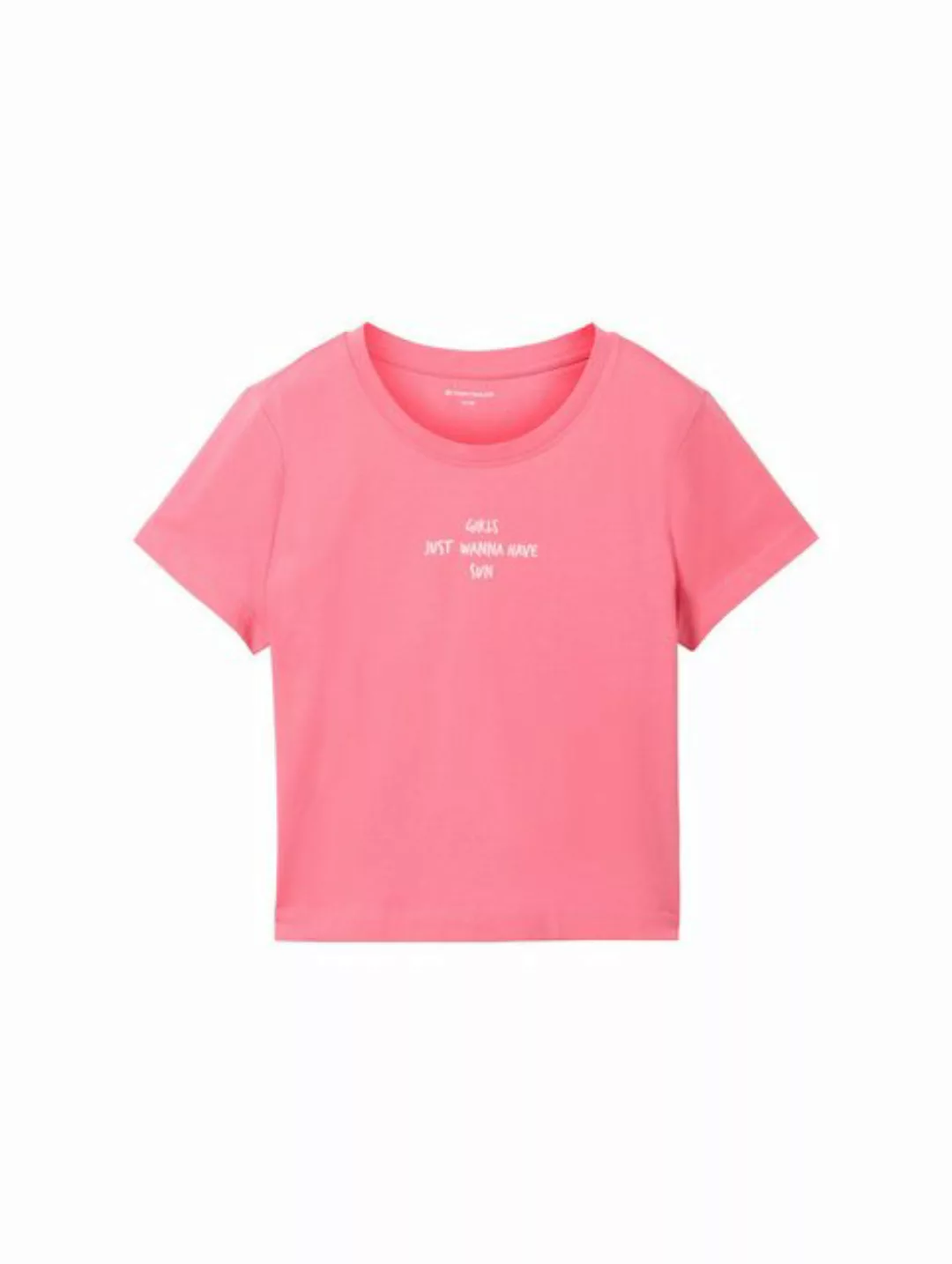 TOM TAILOR T-Shirt Cropped T-Shirt mit Textprint günstig online kaufen