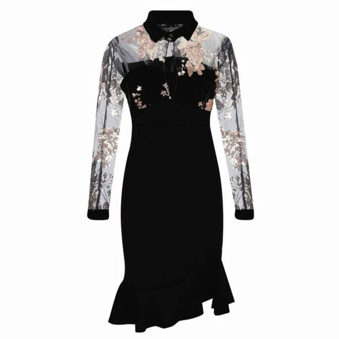 AFAZ New Trading UG Sommerkleid Kleid, besticktes Rüschenkleid, Langarmklei günstig online kaufen