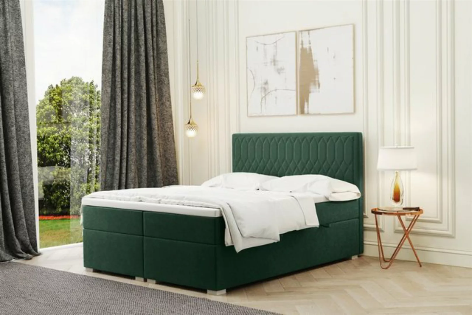 Fun Möbel Boxbett Schlafzimmerbett DUSTY 220er in Stoff Matt Velvet oder So günstig online kaufen