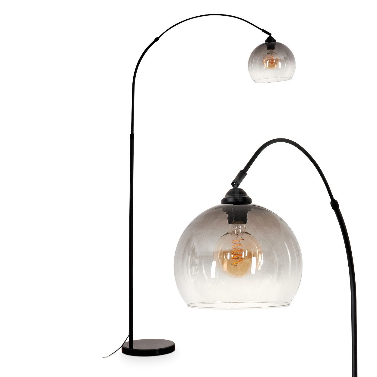 hofstein Stehlampe Stehlampe aus Metall/Glas/Marmor in günstig online kaufen