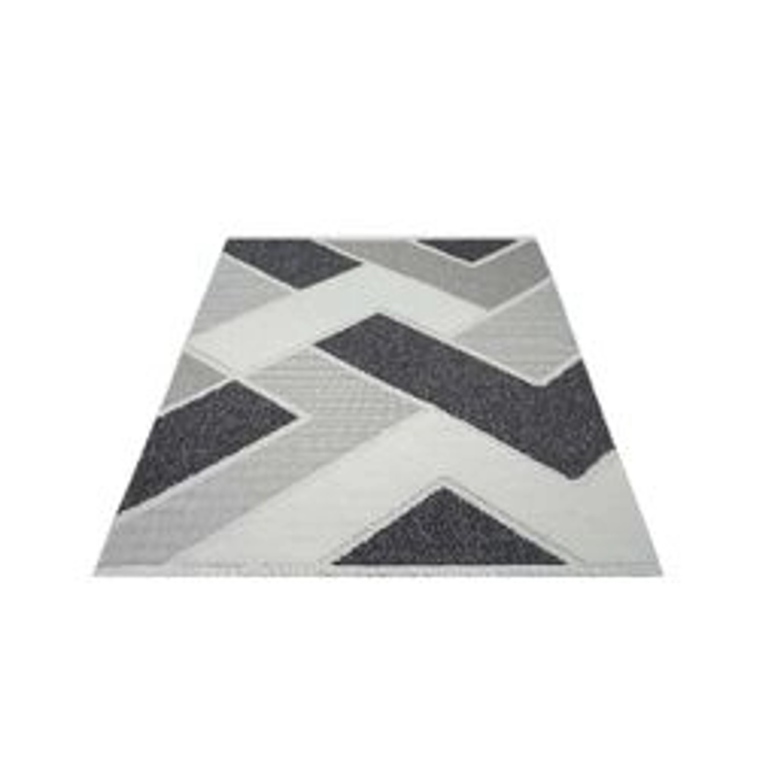 payé Teppich Linda 77 Kurzflor 80x150 cm Grau Geo-Muster günstig online kaufen