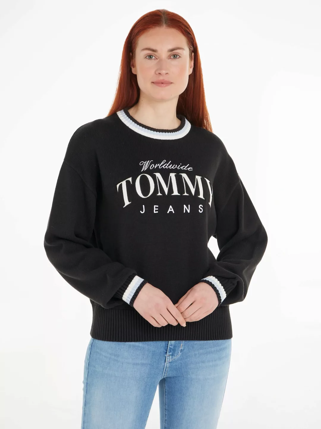 Tommy Jeans Strickpullover TJW VARSITY SWEATER mit Logoschriftzug günstig online kaufen
