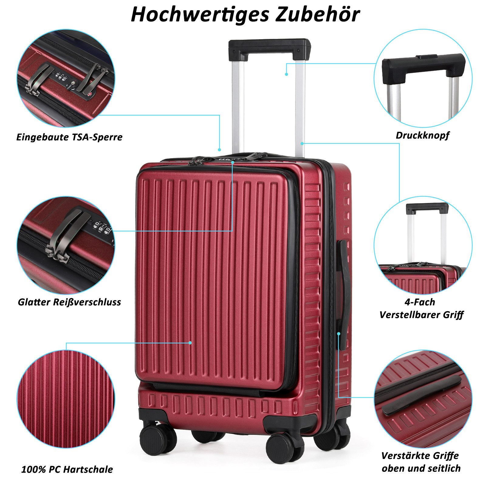 TAN.TOMI Handgepäckkoffer Business-Trolley für Flugzeug, PC günstig online kaufen