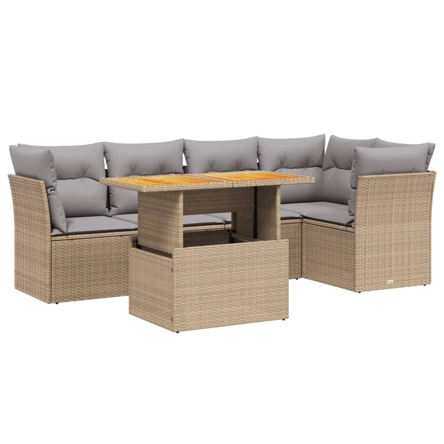 vidaXL 5-tlg Garten-Sofagarnitur mit Kissen Beige Poly Rattan Modell 226 günstig online kaufen