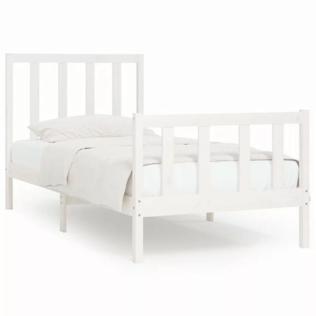 vidaXL Bett Massivholzbett Weiß 90x200 cm günstig online kaufen
