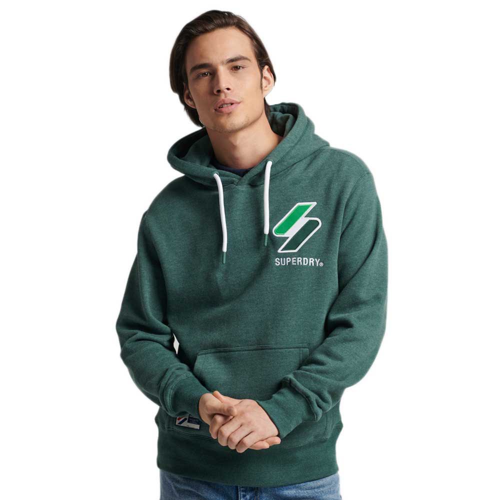 Superdry Code Logo Apq Hood Pullover L Enamel Green Marl günstig online kaufen