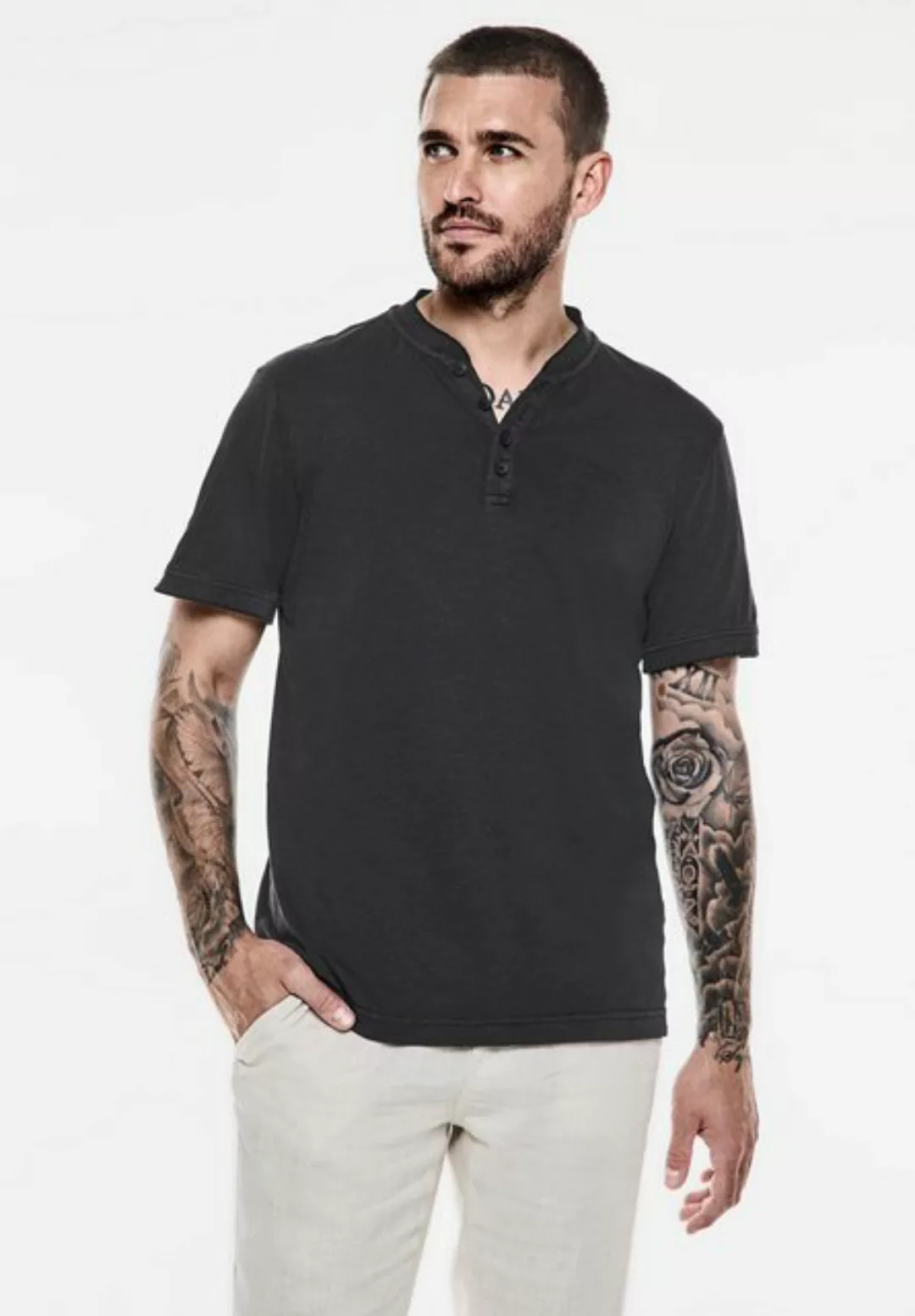 STREET ONE MEN T-Shirt in Melange Optik günstig online kaufen