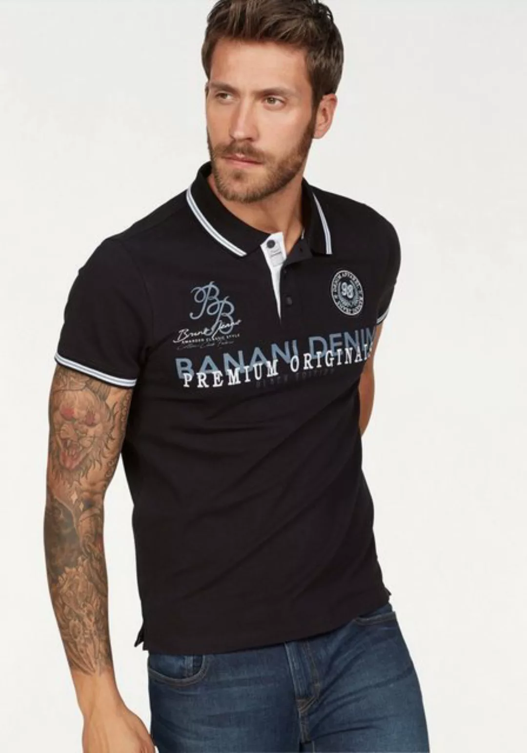 Bruno Banani Poloshirt mit Markenbadge günstig online kaufen