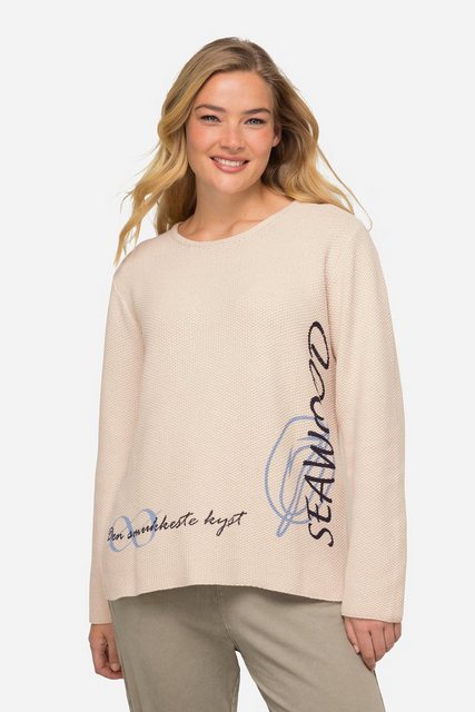 Laurasøn Strickpullover Pullover Schriftzüge Langarm günstig online kaufen