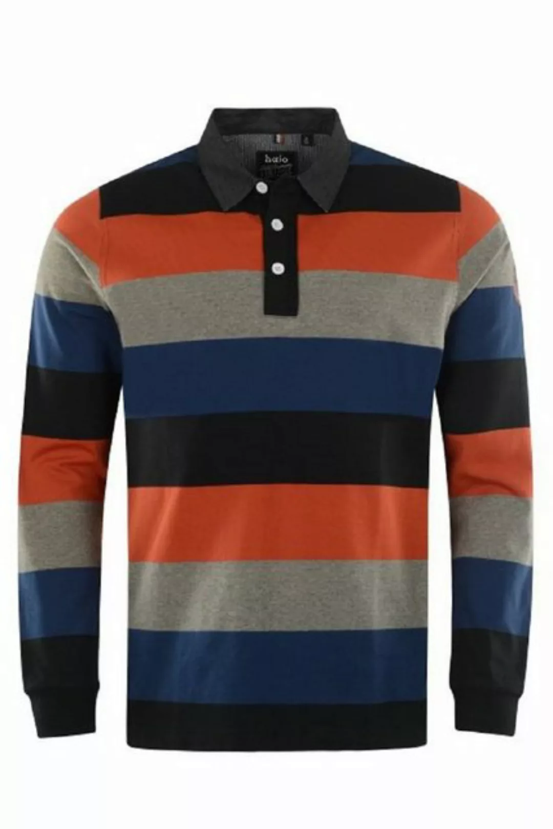 Longpullover hajo Herren Poloshirt Blockringel Stay Fresh - 27011 günstig online kaufen