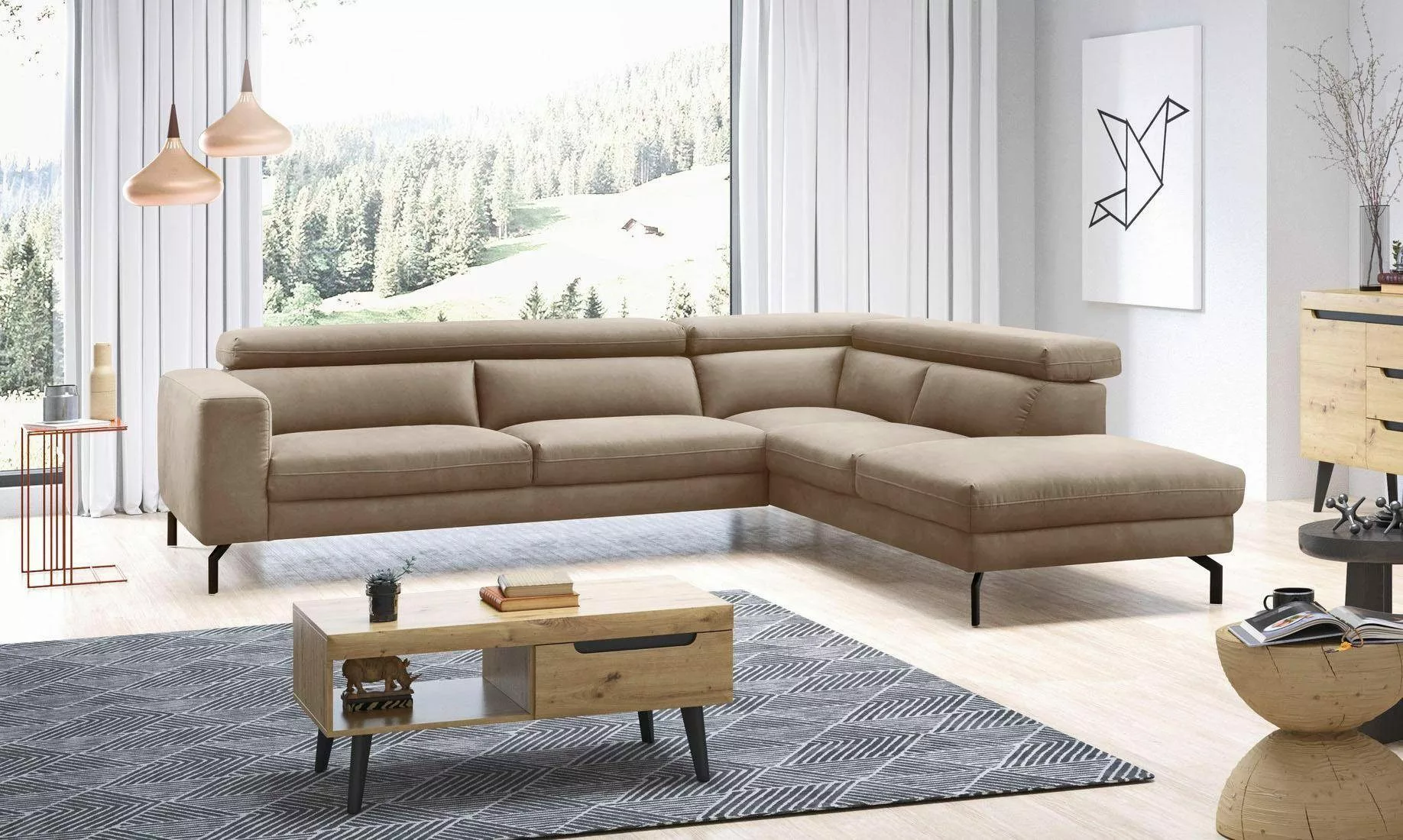 Places of Style Ecksofa "Olanta, modern und bequem, Breite 305cm, Fuß 16cm günstig online kaufen