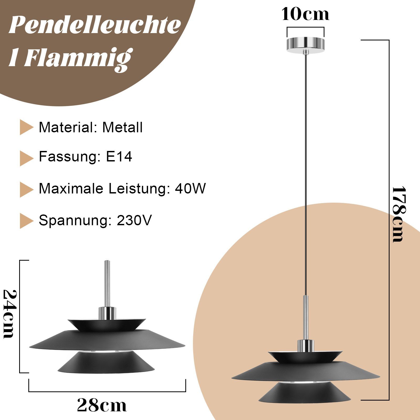 ZMH LED Pendelleuchte Hängelampe Vintage Hängeleuchte günstig online kaufen