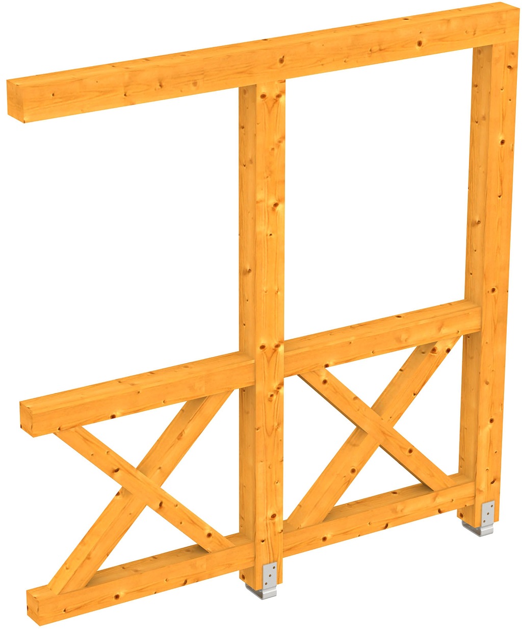 Skan Holz Seitenwand Andreaskreuz (WA) 205 x 210 cm Fichte Nussbaum günstig online kaufen