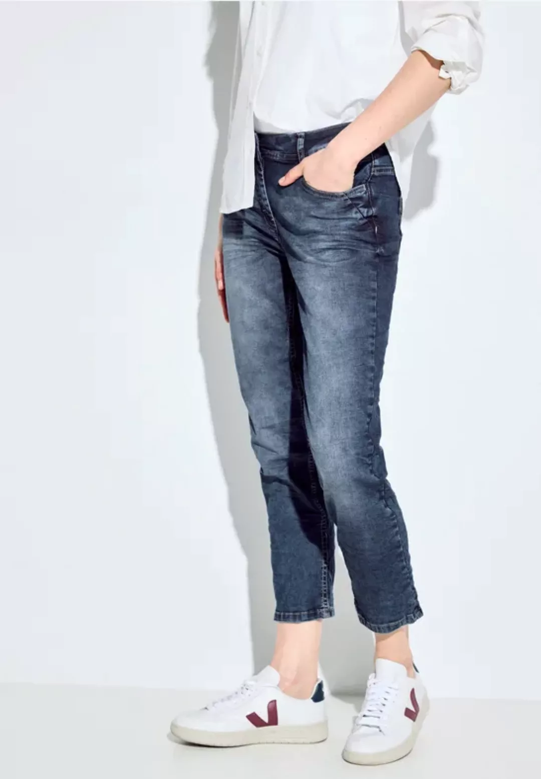 Cecil 5-Pocket-Jeans Scarlett mit schmalem Bein und mittelblauer Waschung günstig online kaufen