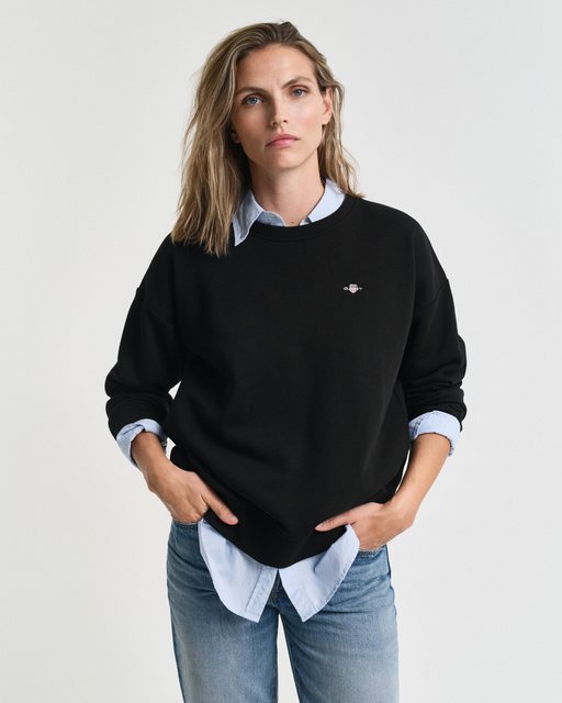 Gant Sweatshirt "SHIELD C-NECK SWEAT", Grafische GANT-Stickerei auf der Bru günstig online kaufen