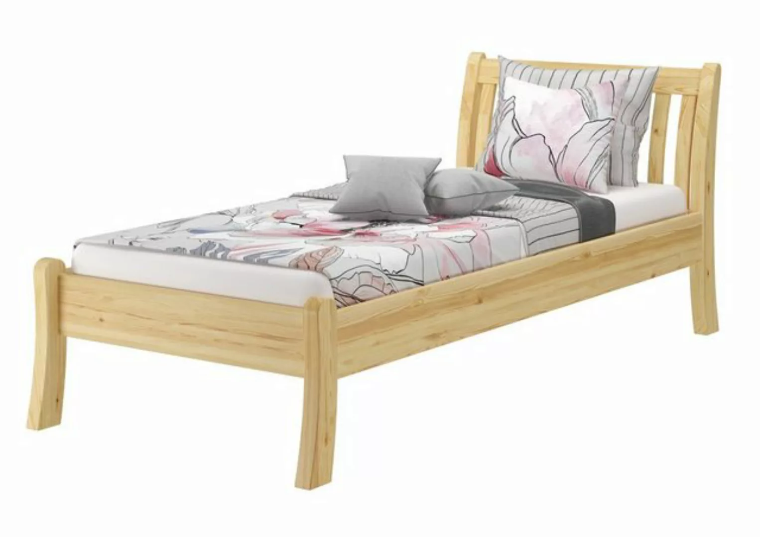 ERST-HOLZ Bett Einzelbett Holzbett hohe Sitzkante Kiefer massiv 90x200 cm, günstig online kaufen