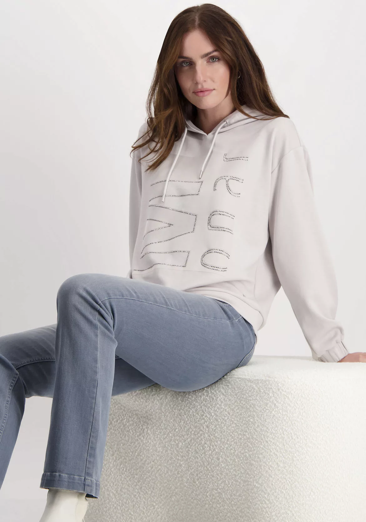 Monari Kapuzensweatshirt mit Glitzernieten günstig online kaufen