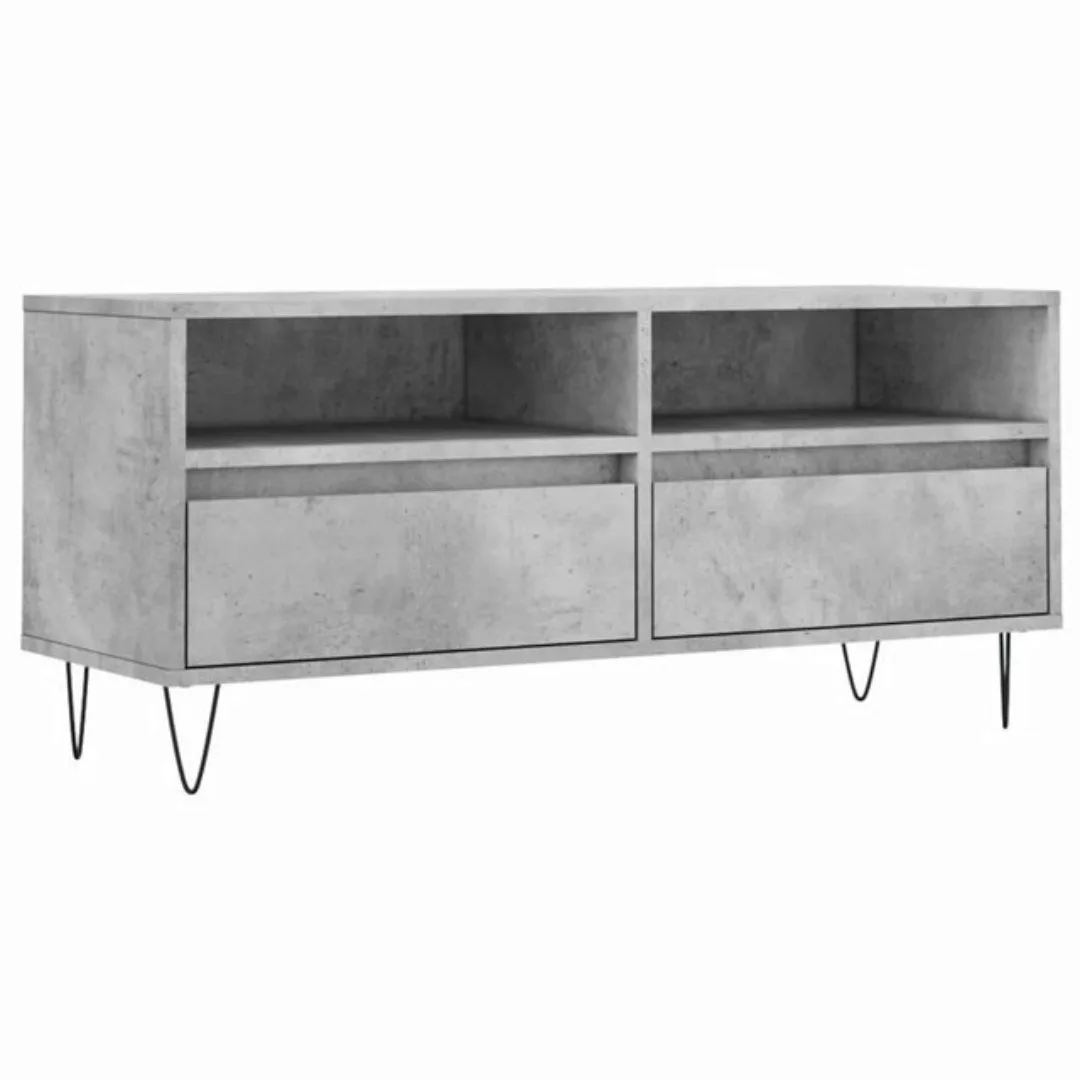 furnicato TV-Schrank Betongrau 100x34,5x44,5 cm Holzwerkstoff (1-St) günstig online kaufen