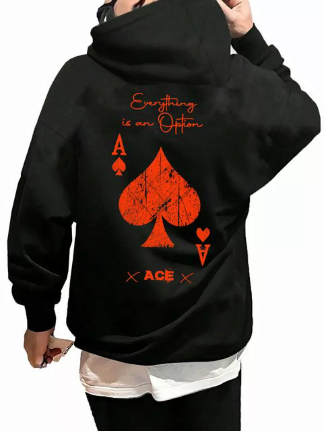 RMK Kapuzenpullover Hoodie Herren Pullover Kapuzen Karte Pik Peak Poker Ass günstig online kaufen