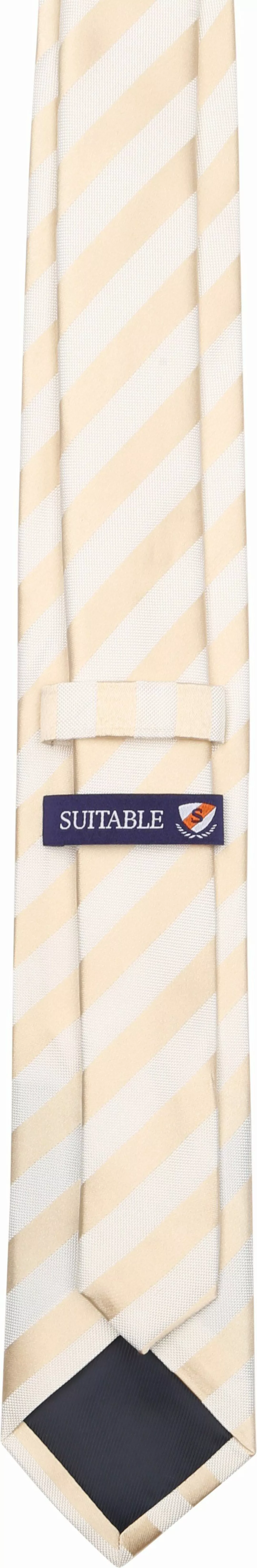 Suitable Krawatte Seide Streif Beige - günstig online kaufen