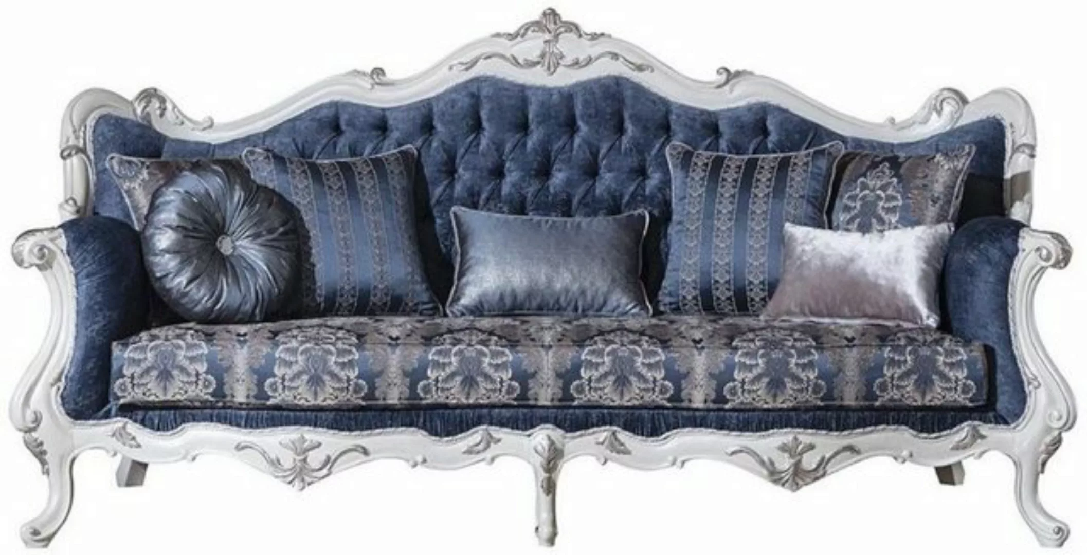 Casa Padrino Sofa Luxus Barock Wohnzimmer Sofa mit Muster und dekorativen K günstig online kaufen
