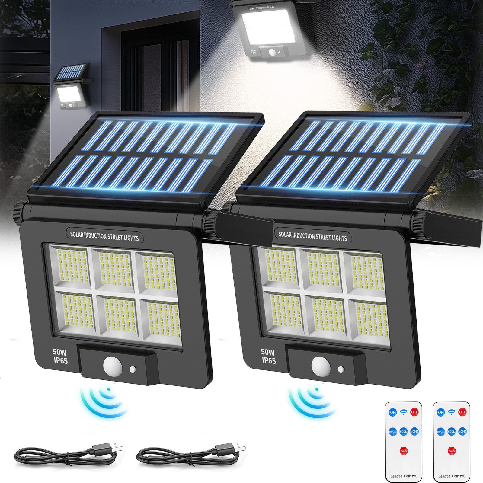 BlingBin Außen-Wandleuchte LED Solarlampen mit Bewegungsmelder, günstig online kaufen