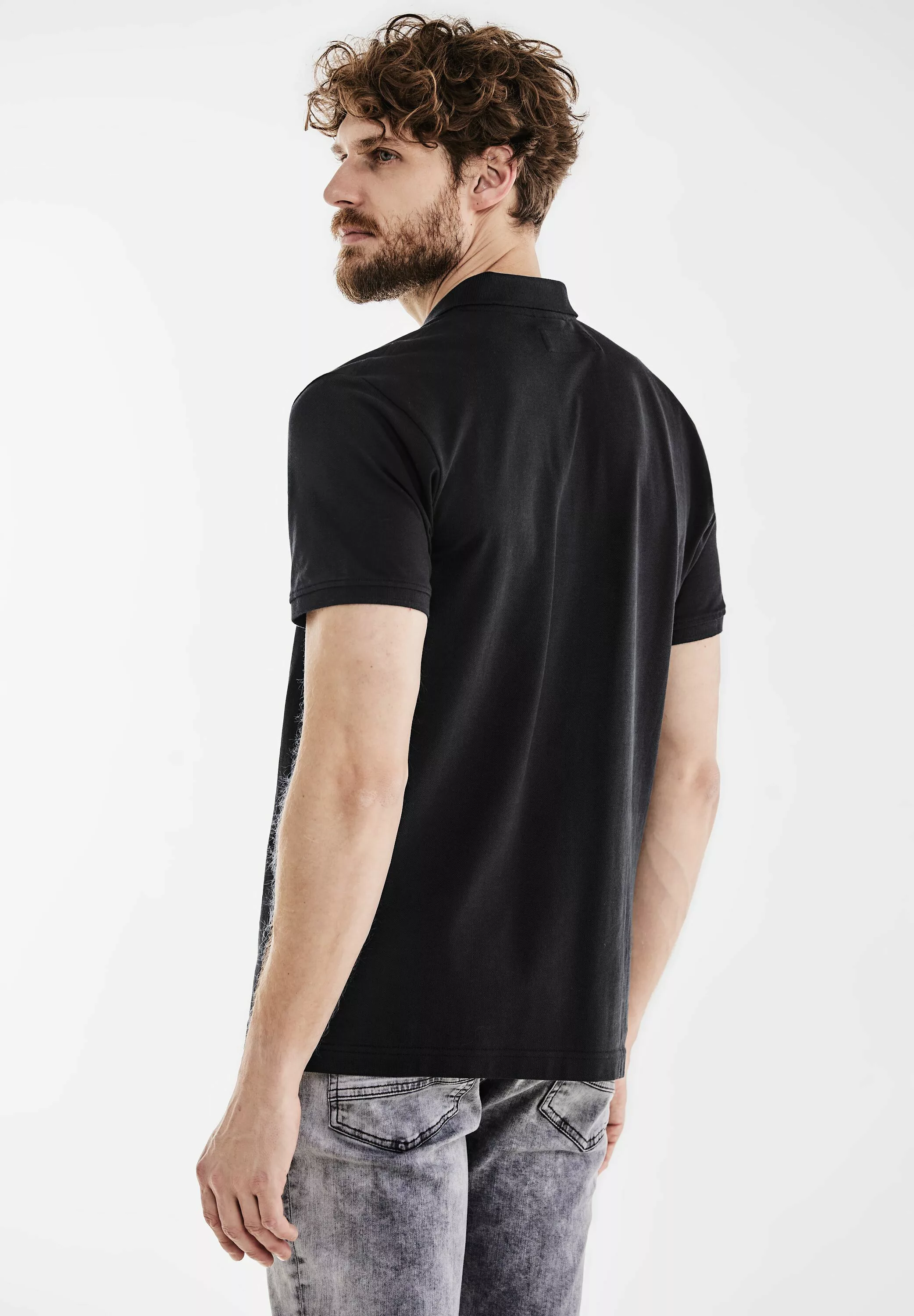 STREET ONE MEN Poloshirt, in Unifarbe günstig online kaufen