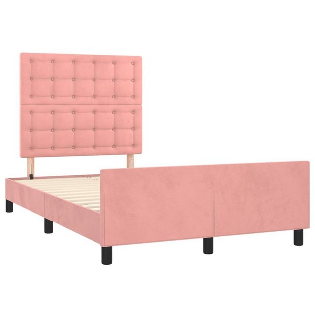 vidaXL Bettgestell Bettrahmen mit Kopfteil Rosa 120x200 cm Samt Bett Bettge günstig online kaufen