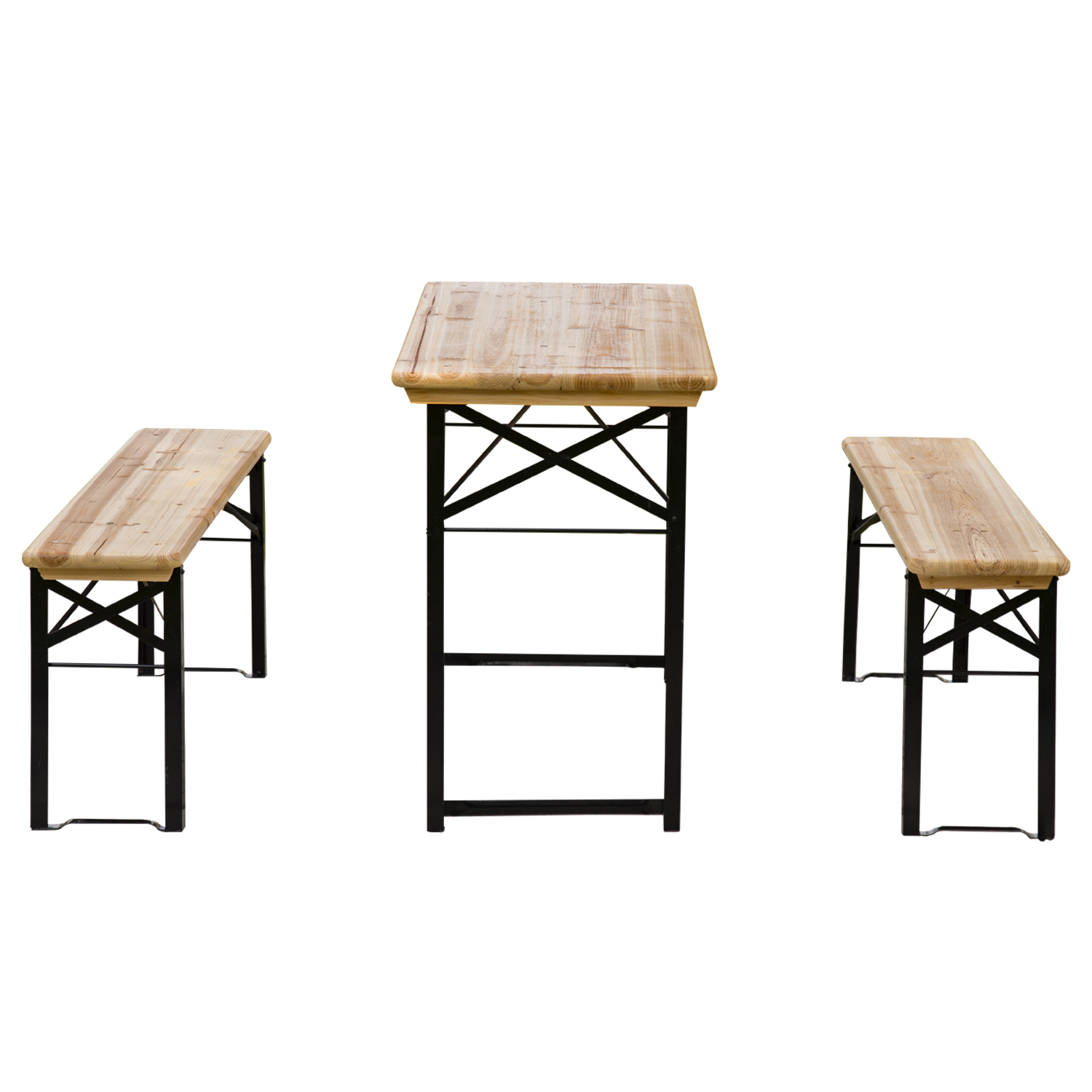 Outsunny Faltbarer Campingtisch mit Picknicktisch + 2 klappbare Bänke aus e günstig online kaufen