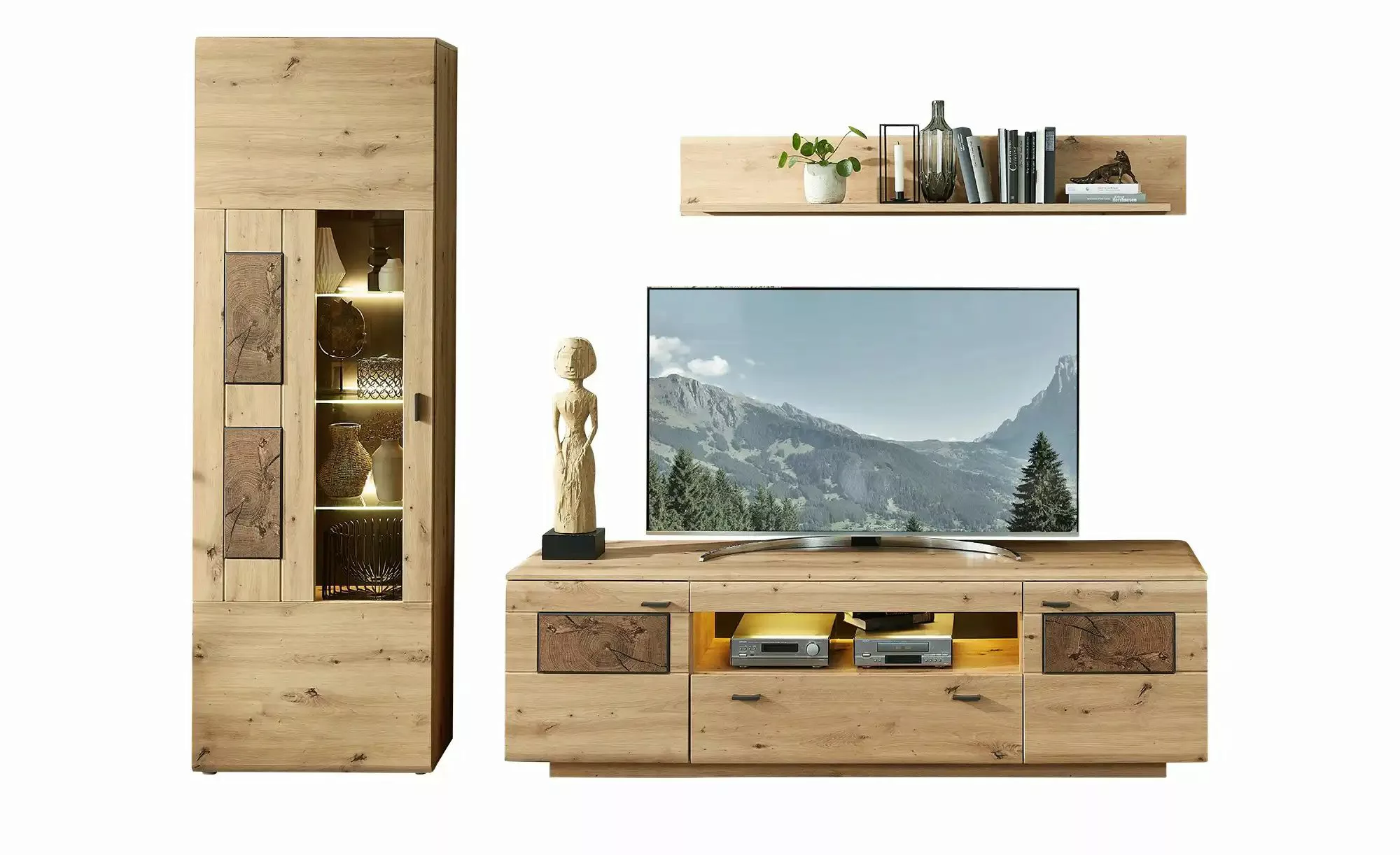 uno Wohnkombination  Madera II ¦ holzfarben ¦ Maße (cm): B: 255 H: 201 T: 4 günstig online kaufen