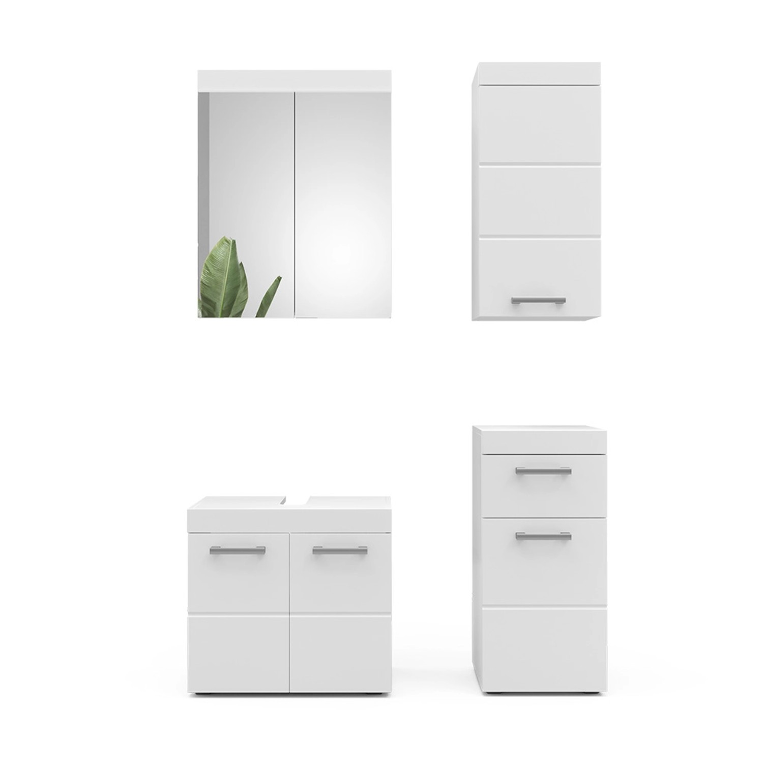 Vicco Badmöbel-Set Luna Weiß 4 Teile günstig online kaufen