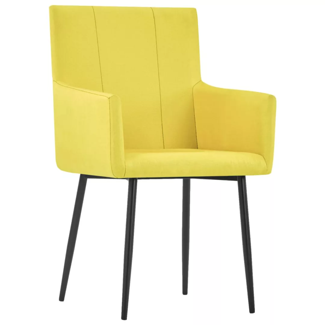 Esszimmerstühle Mit Armlehnen 4 Stk. Gelb Stoff günstig online kaufen