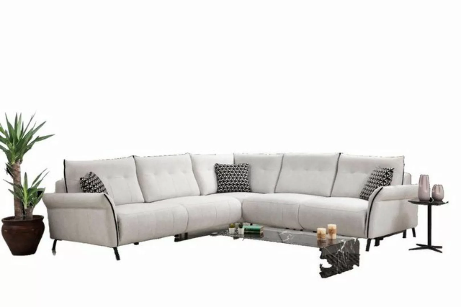 JVmoebel Ecksofa Wohnzimmer Sofa L-Form Modern Design Textil Stoff Luxus Co günstig online kaufen